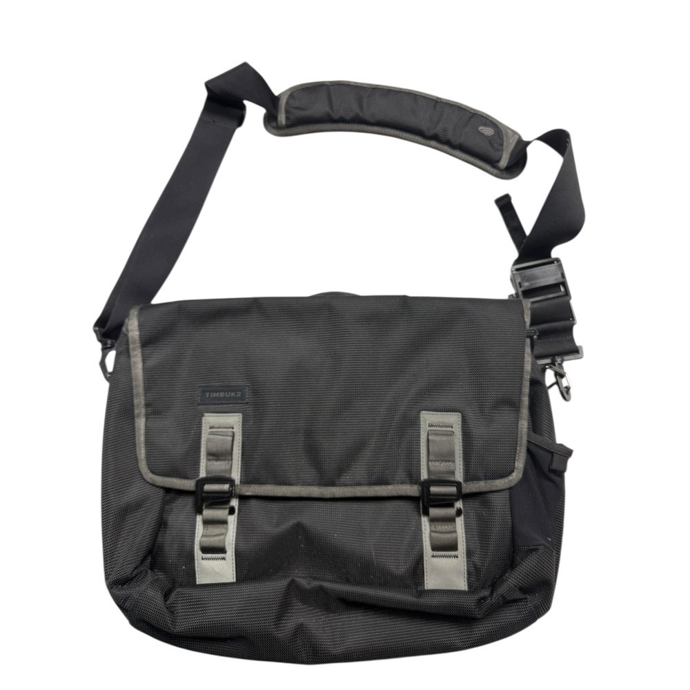 Timbuk2 Messenger Bag Black Grey Adjustable Strap‎ Laptop Commuter